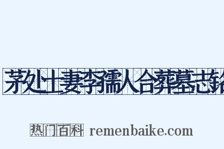 茅处士妻李孺人合葬墓志铭是什么意思的图片